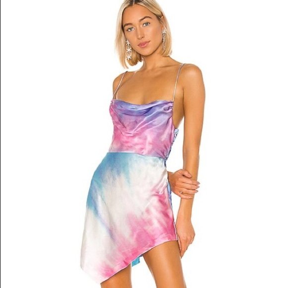 Retrofete Dresses & Skirts - RETROFETE Silk Auris Dress Tie Dye